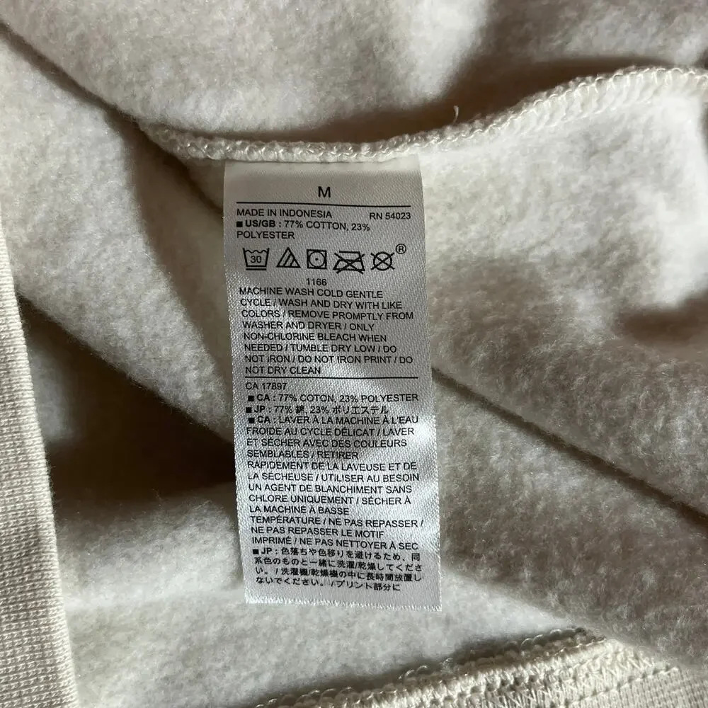Banana Republic Hoodie‎ Sweatshirt Mens Medium Cream Pullover Long Sleeves